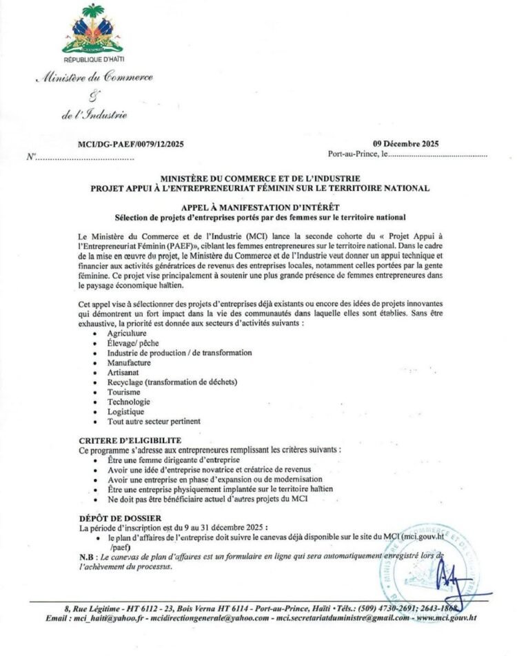 Le MCI ouvre la seconde cohorte du PAEF pour renforcer le leadership économique des femmes