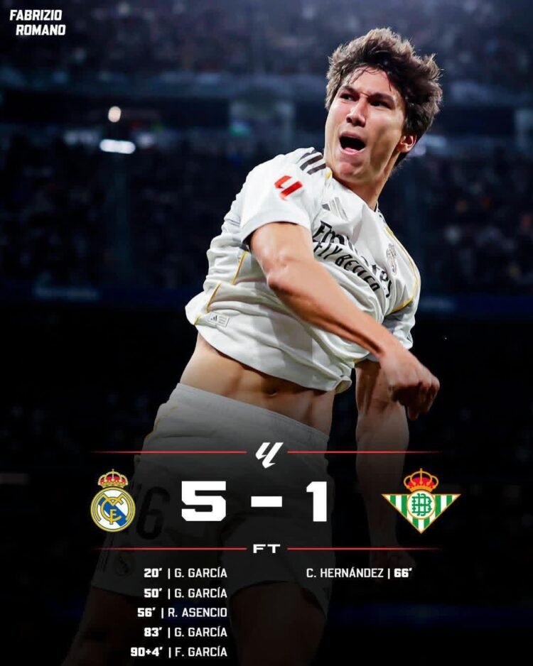 Sans Mbappé, le Real Madrid écrase le Betis et relance la course au titre