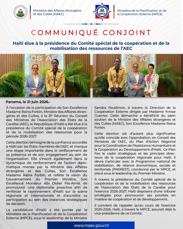 Haïti obtient la présidence d’un comité clé de l’AEC : une nouvelle tribune pour défendre ses priorités internationales