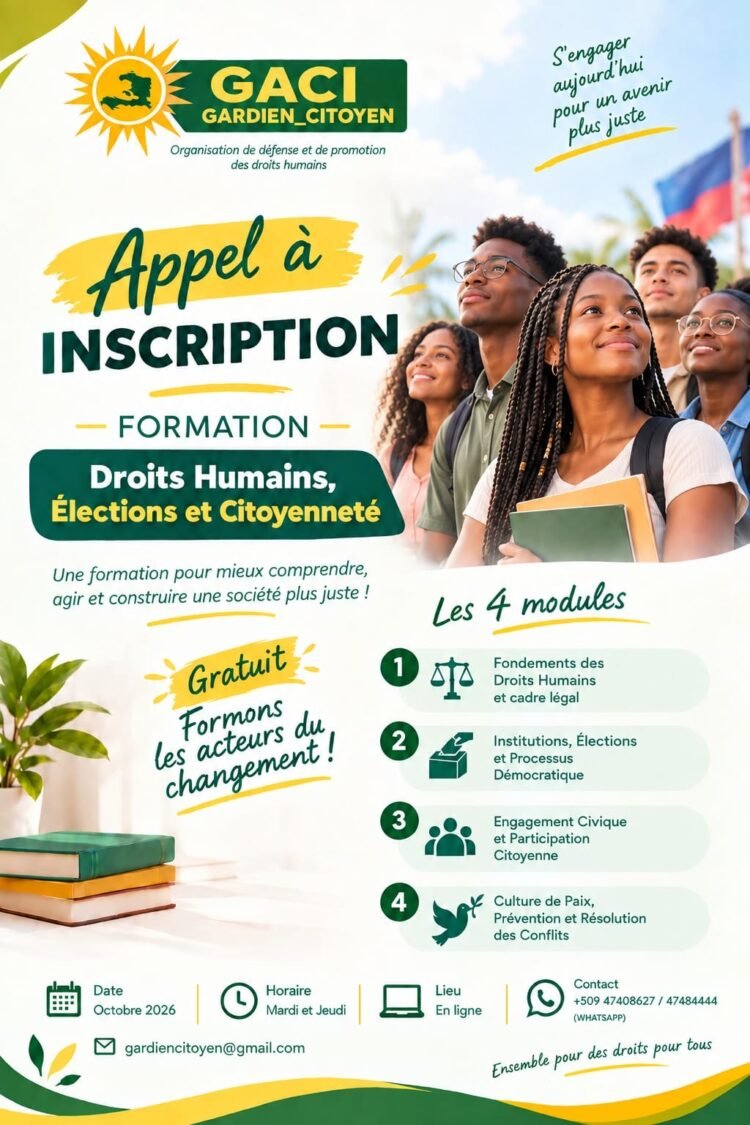 Gardien Citoyen lance une formation gratuite sur les droits humains, les élections et la citoyenneté